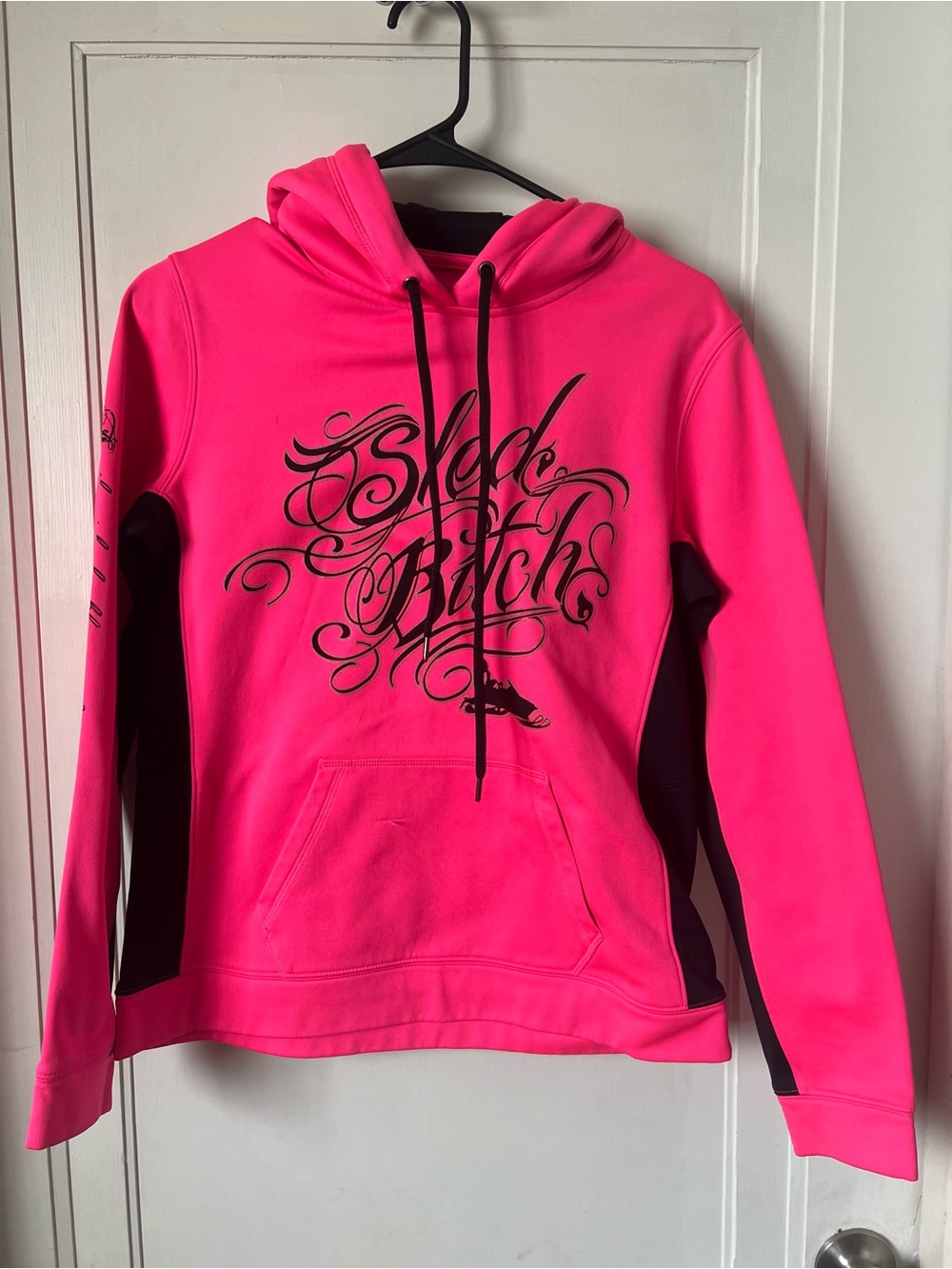 Sport-Tek Women's Bright Pink & Black Hoodie Sweatshirt